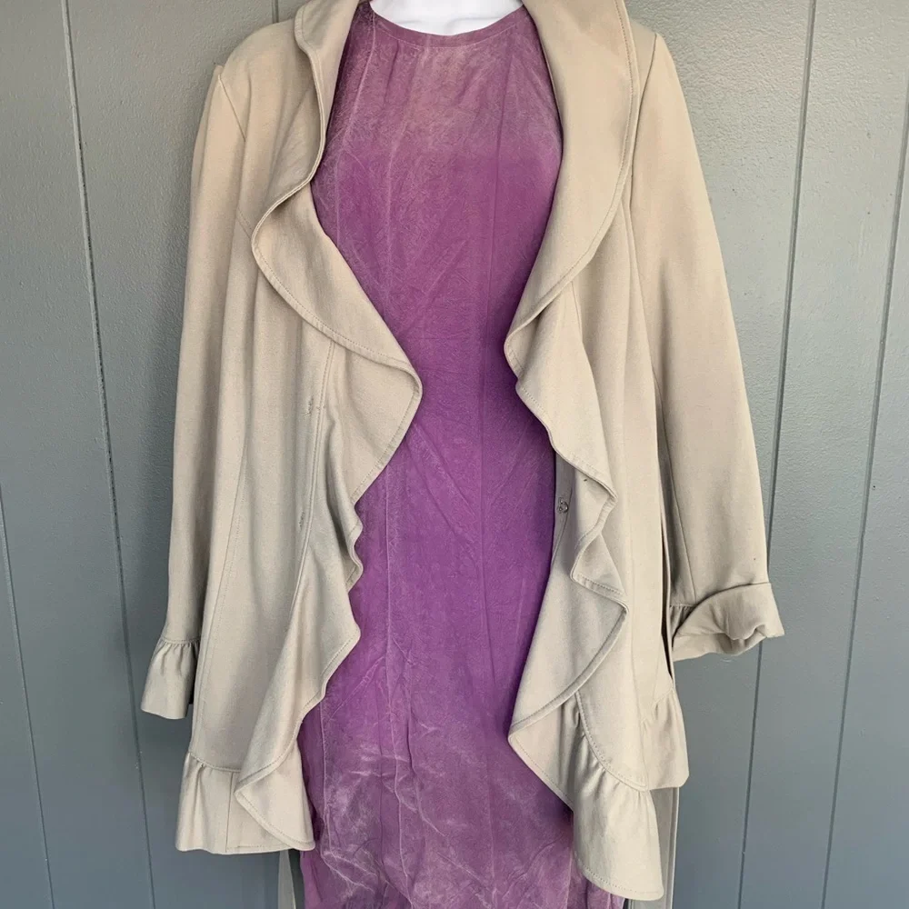 Beige Ruffle Jacket! - Picture 2 of 5